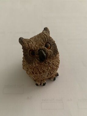 1988 Vintage Stone Critters Littles Owl Figurine Made in USA-2”
